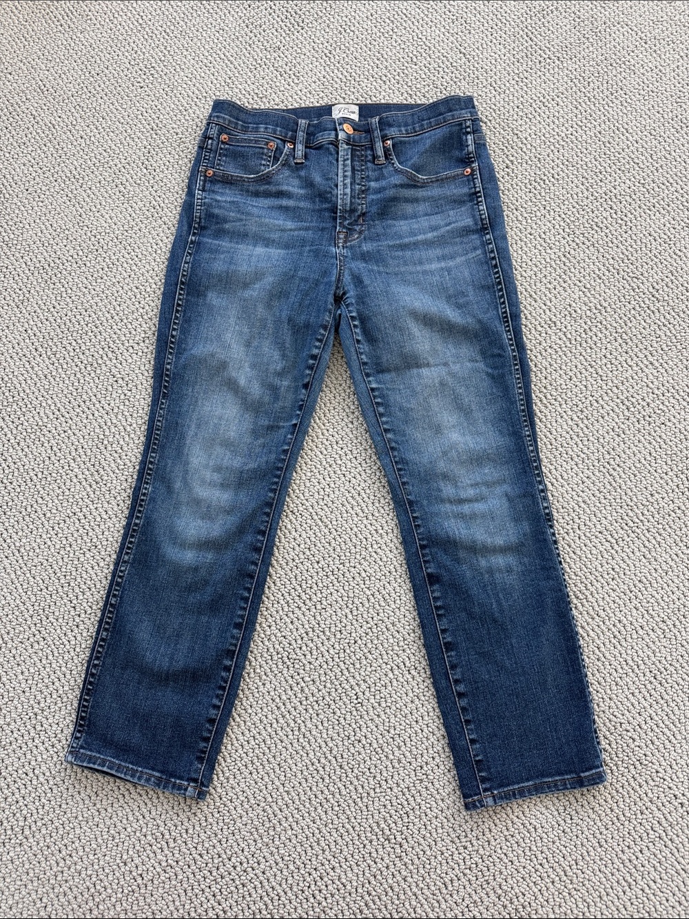 J.Crew Straight-Leg Jeans in Medium Blue Wash